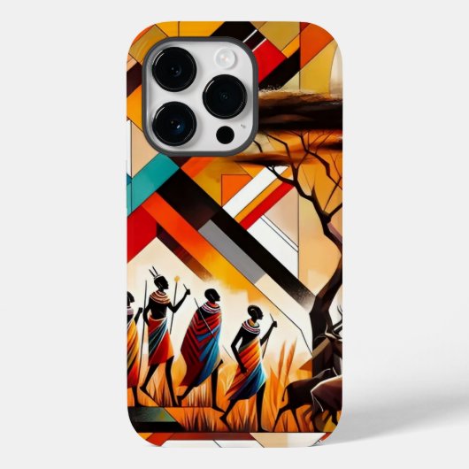 Abstracte Afrikaanse kunst Masai geometrisch Case-Mate iPhone Case (Achterkant)