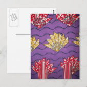Abstracte Afrikaanse kunst: Paarse passiegolven Briefkaart (Voorkant / Achterkant)