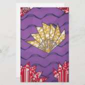 Abstracte Afrikaanse kunst: Paarse passiegolven Briefpapier (Voorkant / Achterkant)