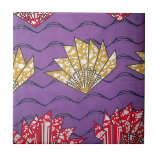 Abstracte Afrikaanse kunst: Paarse passiegolven Tegeltje (Voorkant)