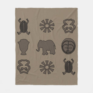 Abstracte Afrikaanse ornamenten en dieren kunst Fleece Deken
