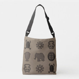 Abstracte Afrikaanse ornamenten en symboolkunst Crossbody Tas