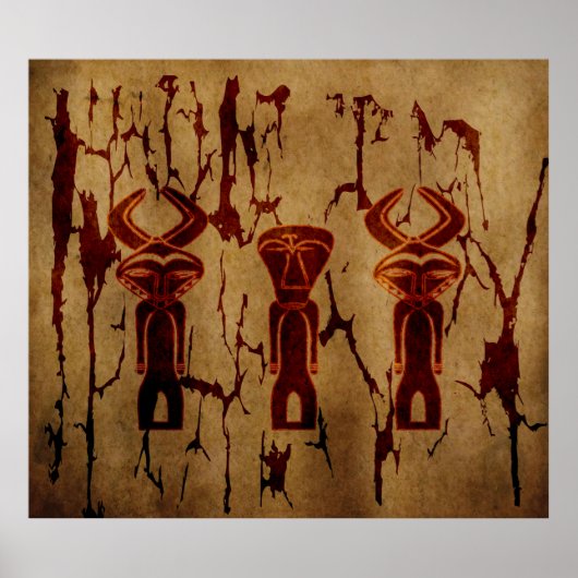 Abstracte Afrikaanse stam oude tekenkunst Poster (Voorkant)