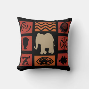 Abstracte Afrikaanse stam-symbolen olifant kunst Kussen