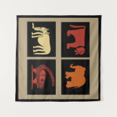 Abstracte Afrikaanse stamkunst Wandkleed (Voorkant (horizontaal))