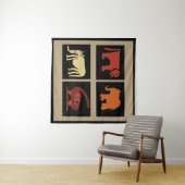 Abstracte Afrikaanse stamkunst Wandkleed (In Situ (horizontaal))