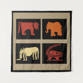 Abstracte Afrikaanse stamkunst Wandkleed (Voorkant)