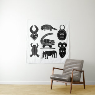 Abstracte Afrikaanse stamkunst Wandkleed