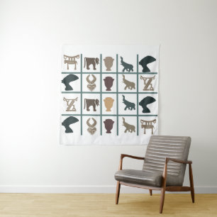 Abstracte Afrikaanse stamkunst Wandkleed
