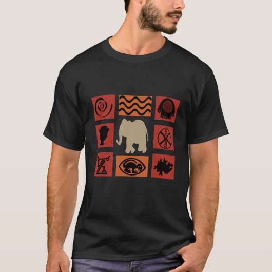 Abstracte Afrikaanse stamolifant kunst T-shirt (Voorkant)
