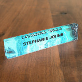 Abstracte Agate Gemstone Geode Aangepaste naam Art Naambordje (Zijkant)