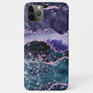 *~* Abstracte Agate Glitter Ocean Waves iPhone 11 Pro Max Hoesje