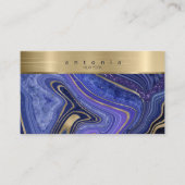 Abstracte Agate Monogram Midnight ID827 Visitekaartje (Voorkant)