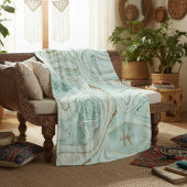 Abstracte Agate Monogram Mint ID827 Fleece Deken