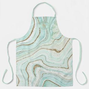 Abstracte Agate Monogram Mint ID827 Schort