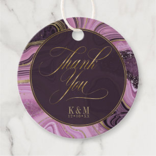 Abstracte Agate Wedding Bedankt Mauve ID827 Bedankjes Labels