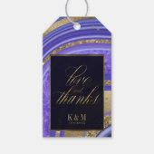 Abstracte Agate Wedding Bedankt Midnight ID827 Cadeaulabel (Voorkant)