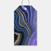 Abstracte Agate Wedding Bedankt Midnight ID827 Cadeaulabel (Achterkant)