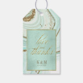 Abstracte Agate Wedding Bedankt Mint ID827 Cadeaulabel (Voorkant)