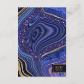 Abstracte Agate Wedding Details Midnight ID827 Informatiekaartje (Achterkant)