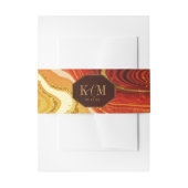 Abstracte Agate Wedding Hot Sinaasappel ID827 Uitnodigingen Wikkel (Voorkant Voorbeeld)