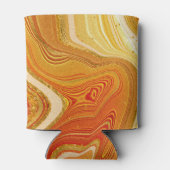 Abstracte Agate Wedding Hubby Hot Oranje ID827 Blikjeskoeler (Achterkant)