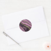 Abstracte Agate Wedding Mauve ID827 Ronde Sticker (Envelop)