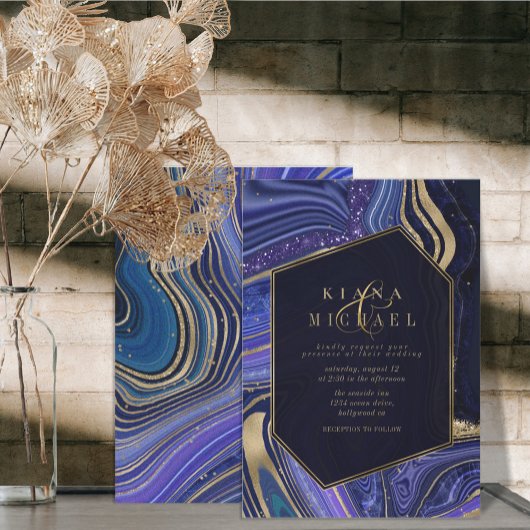 Abstracte Agate Wedding Midnight ID827