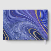 Abstracte Agate Wedding Midnight ID827 Gastenboek (Achterkant)