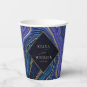 Abstracte Agate Wedding Midnight ID827 Papieren Bekers (Voorkant)