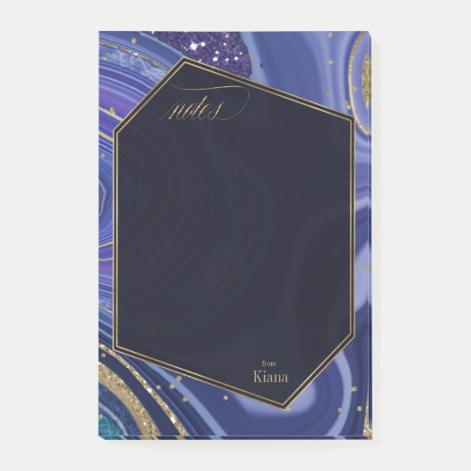 Abstracte Agate Wedding Midnight ID827 Post-it® Notes (Voorkant)