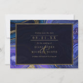 Abstracte Agate Wedding Midnight ID827 Save The Date (Achterkant)