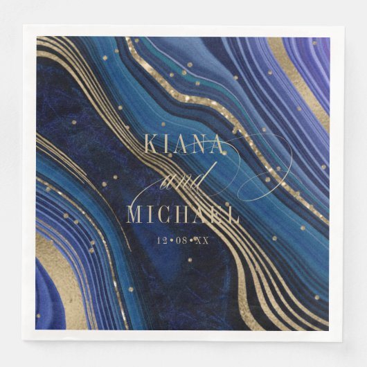 Abstracte Agate Wedding Midnight ID827 Servet (Voorkant)