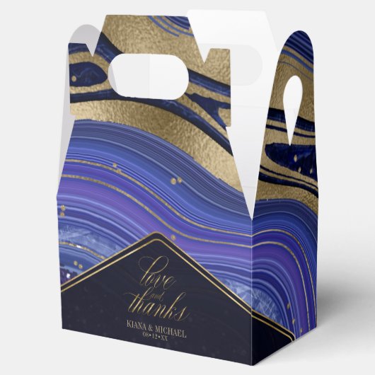 Abstracte Agate Wedding Midnight V2 ID827 Bedankdoosjes (Geopend)