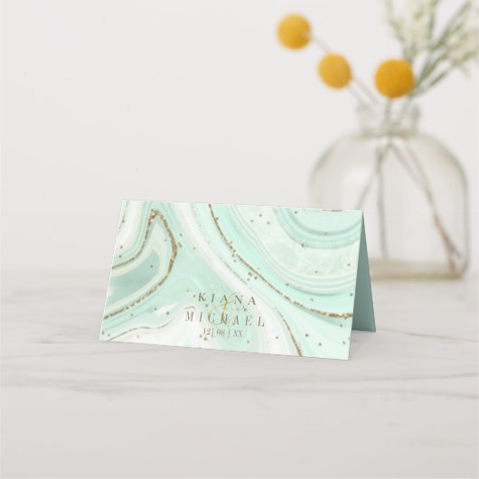 Abstracte Agate Wedding Table Mint ID827 (Achterkant)
