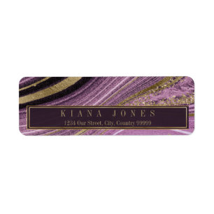 Abstracte Agate Wedding V1 Mauve ID827 Etiket