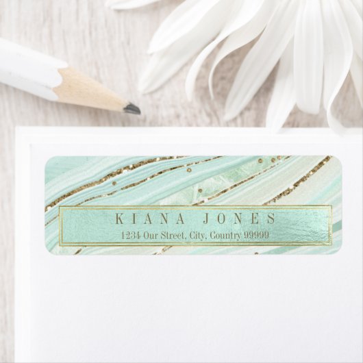 Abstracte Agate Wedding V1 Mint ID827 Etiket (Insitu)