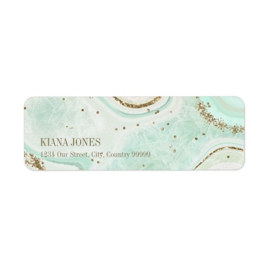 Abstracte Agate Wedding V2 Mint ID827 Etiket (Voorkant)