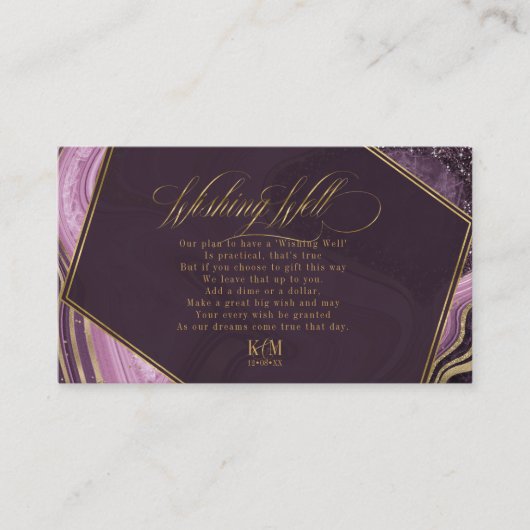 Abstracte Agate Wishing Well V1 Mauve ID827 Informatiekaartje (Voorkant)