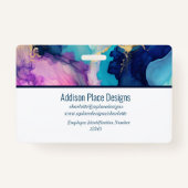 Abstracte Alcohol Ink Afbeelding Medewerker Securi Badge (Achterkant)
