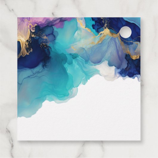 Abstracte alcoholinkt Fluid Art Business Dank u Bedankjes Labels (Achterkant)