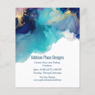 Abstracte alcoholinkt Fluid Art Business Flyer