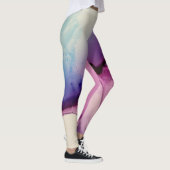 Abstracte alcoholinkt Kunstroze Paars blauw wit Leggings (Rechts)