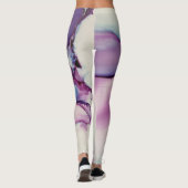 Abstracte alcoholinkt Kunstroze Paars blauw wit Leggings (Achterkant)