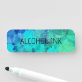 Abstracte alcoholinkt Paars blauw Naamplaatje (In situ)