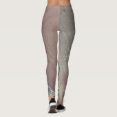 Abstracte alcoholinkt Roze Paars Silver Leggings (Achterkant)