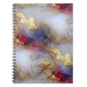 Abstracte alcoholinkttextuur met gouden accenten notitieboek