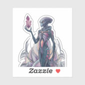 Abstracte Alien Sticker (Vel)