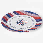 Abstracte Amerikaanse 4th van juli aangepaste teks Papieren Bordje (Gekanteld)