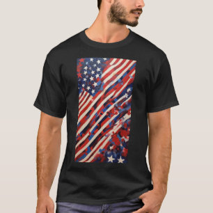Abstracte Amerikaanse vlag: Dynamic Patriotic Coll T-shirt